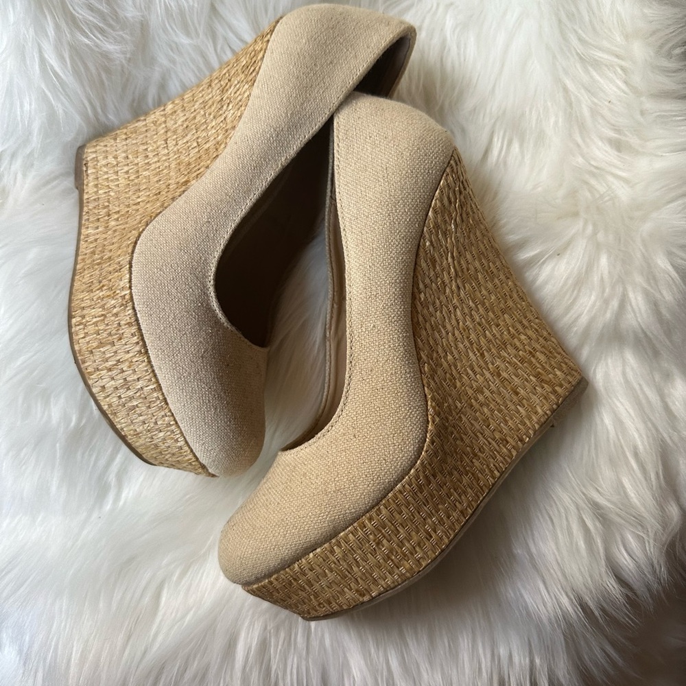 Elegant Beige Wedge Heels